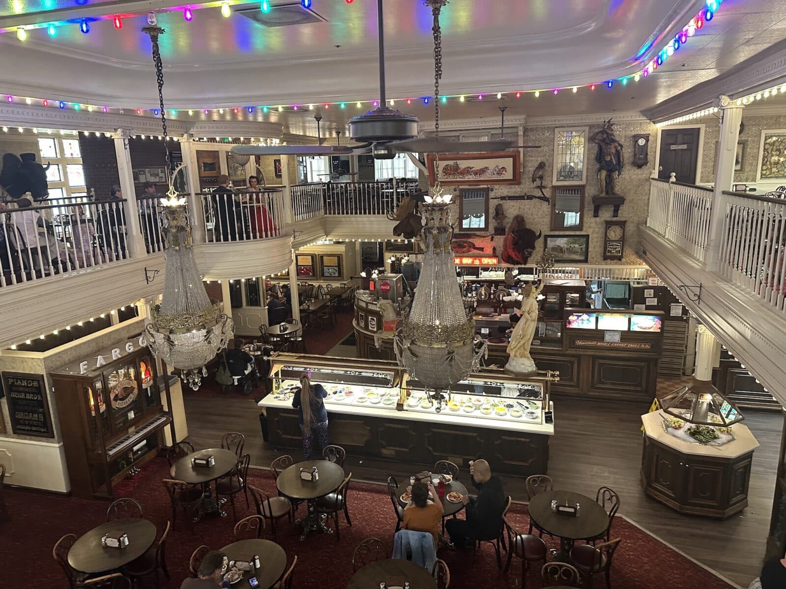 overlooking the first floor dining room at Fargo's Pizza Company in Colorado Springs