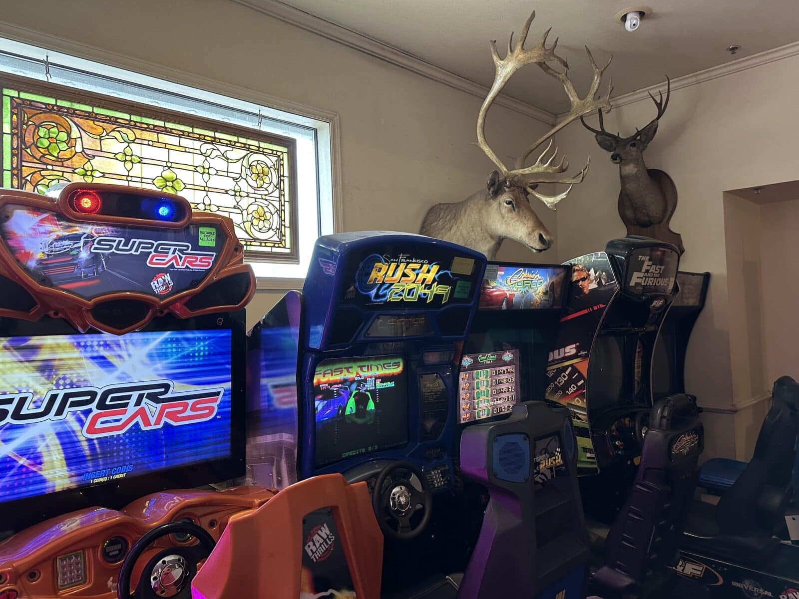 Arcades games inside Fargo's Pizza Company in Colorado Springs