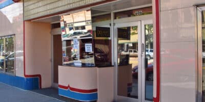 exterior ticket booth of the Skyline Theatre in Canon City, Colorado