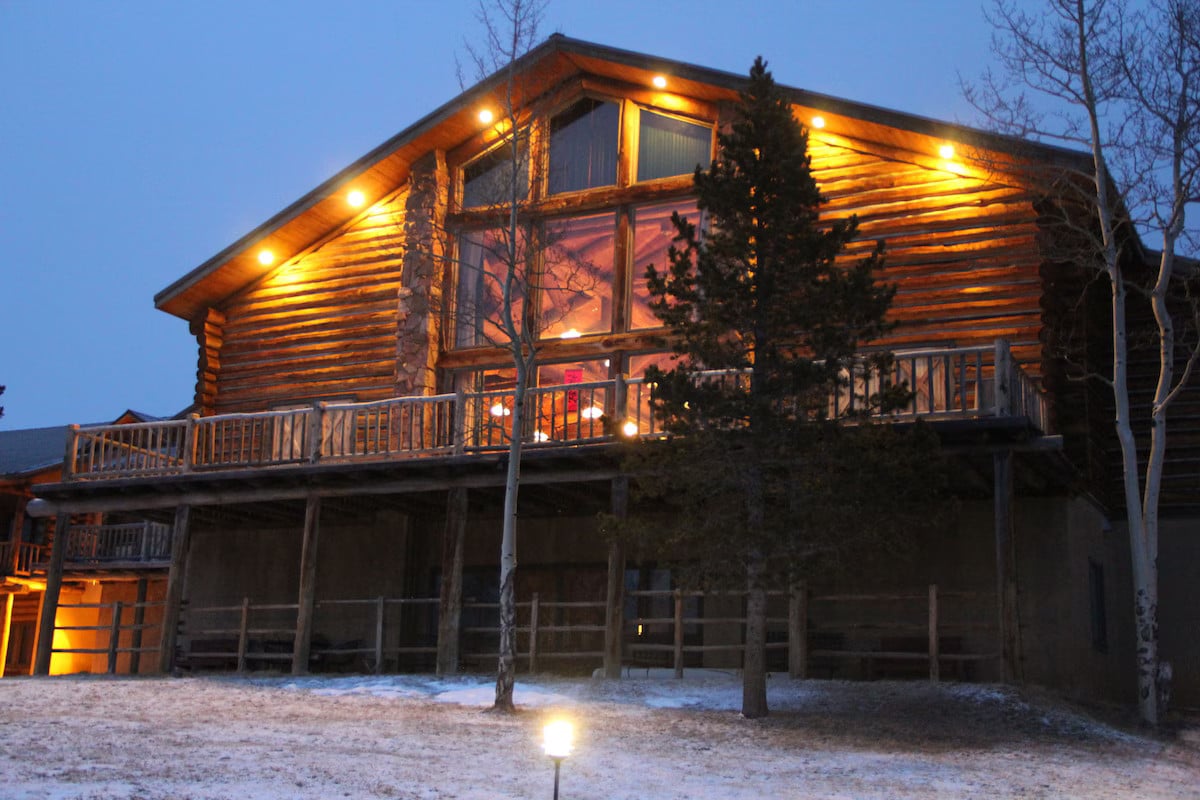 Front exterior balcony at Dao House in Estes Park